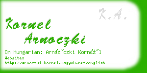 kornel arnoczki business card